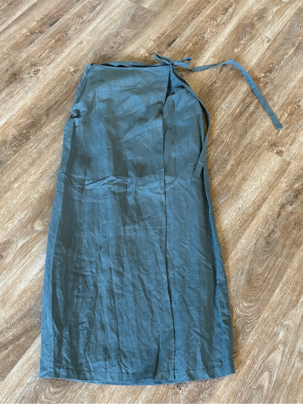 Veiled NY sage linen blend maxi wrap skirt Sz S New - Picture 6 of 10